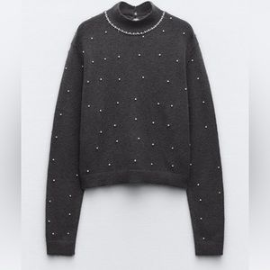 Zara Knit Sweater with Pearls